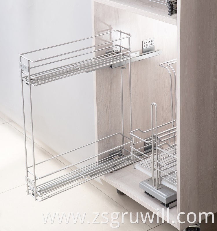 multi-purpose kitchen drawer folding 304 stainless steel metal wire home storage basket